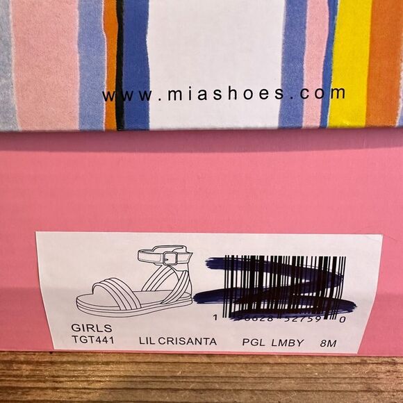 New Little Kids Mini Mia Lil Crisanta Metallic Leather Ankle Strap Sandals 8 C - Picture 6 of 6